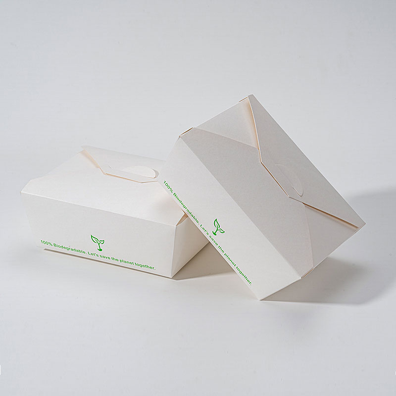 Wadah Lunch Kertas Biodegradable kanggo Takeout Kantor